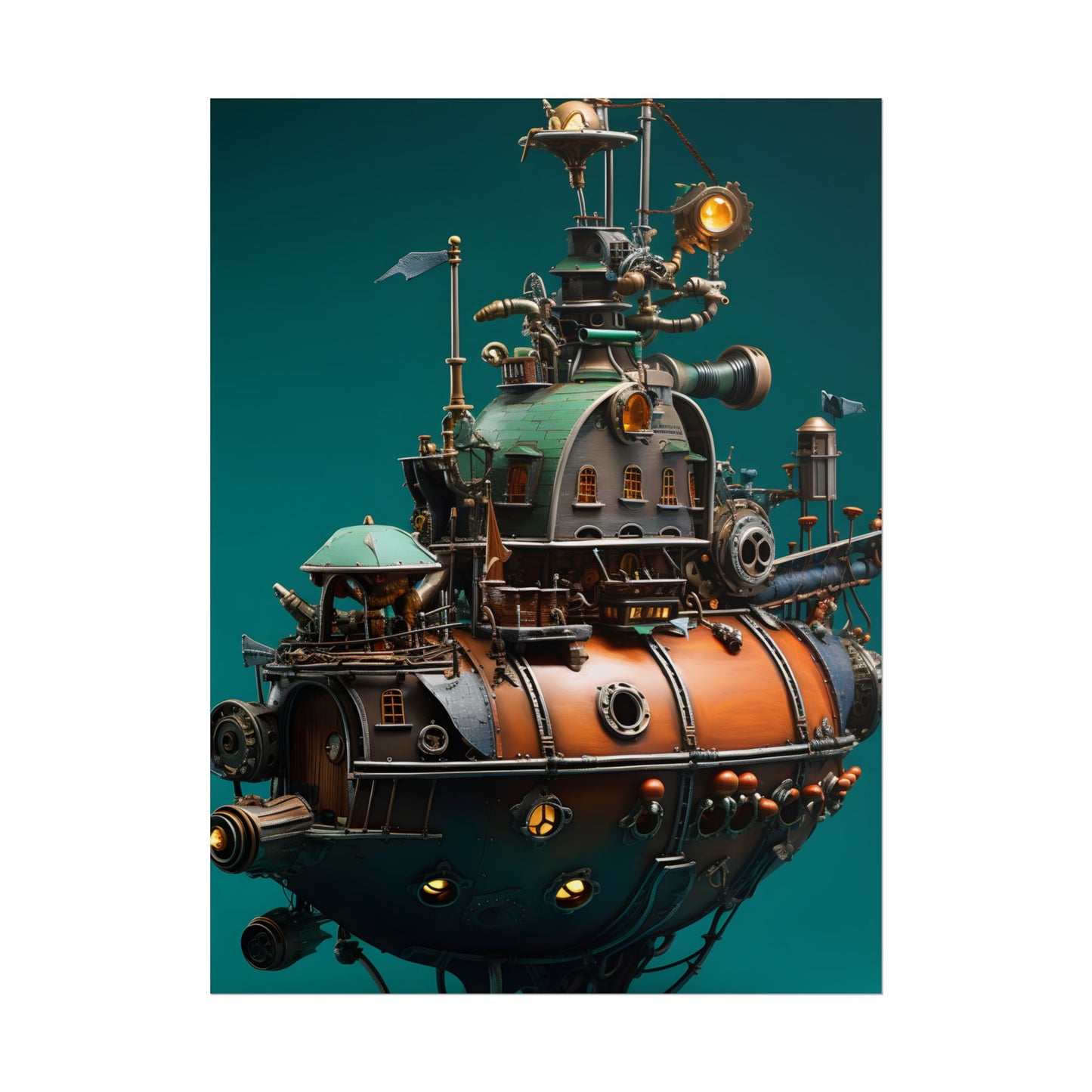 Steampunk Undersea Journey with Captain Nemo's Nautilus - Poster