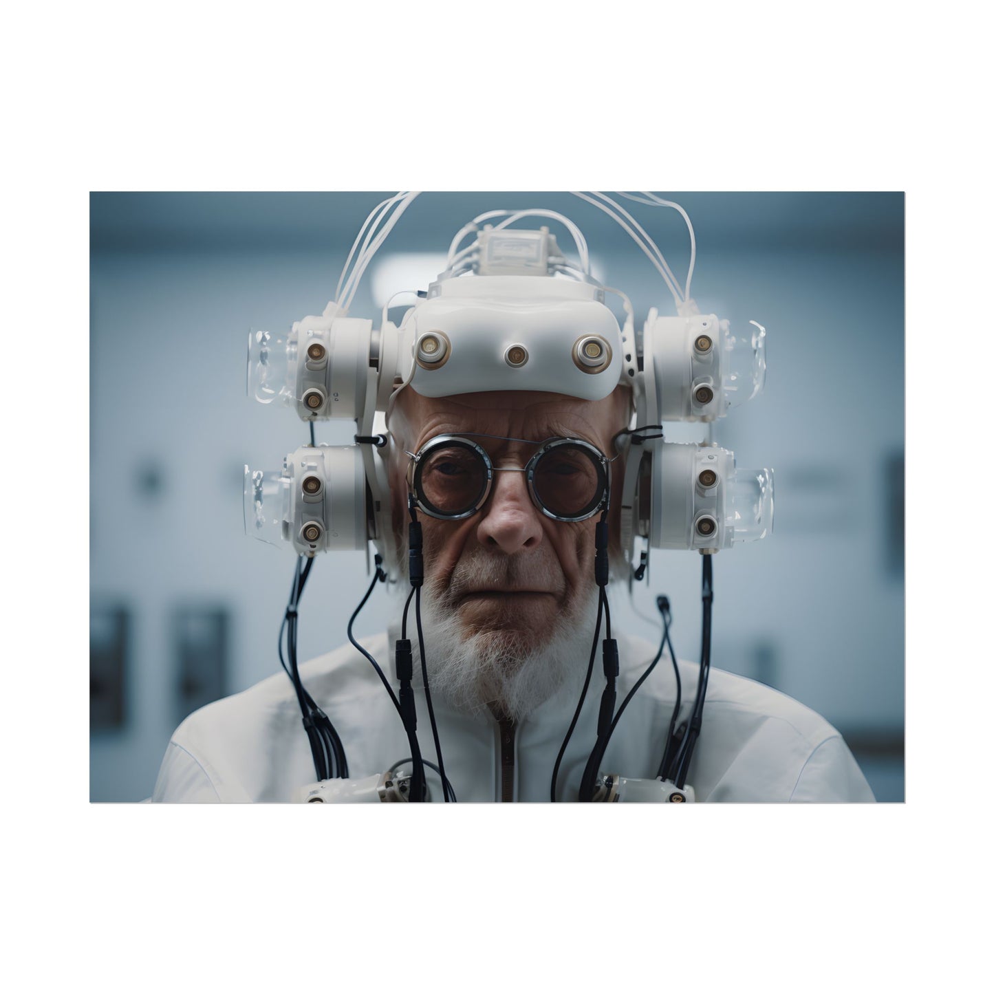 Futuristic Wisdom: A Senior's Tech Connection - Poster