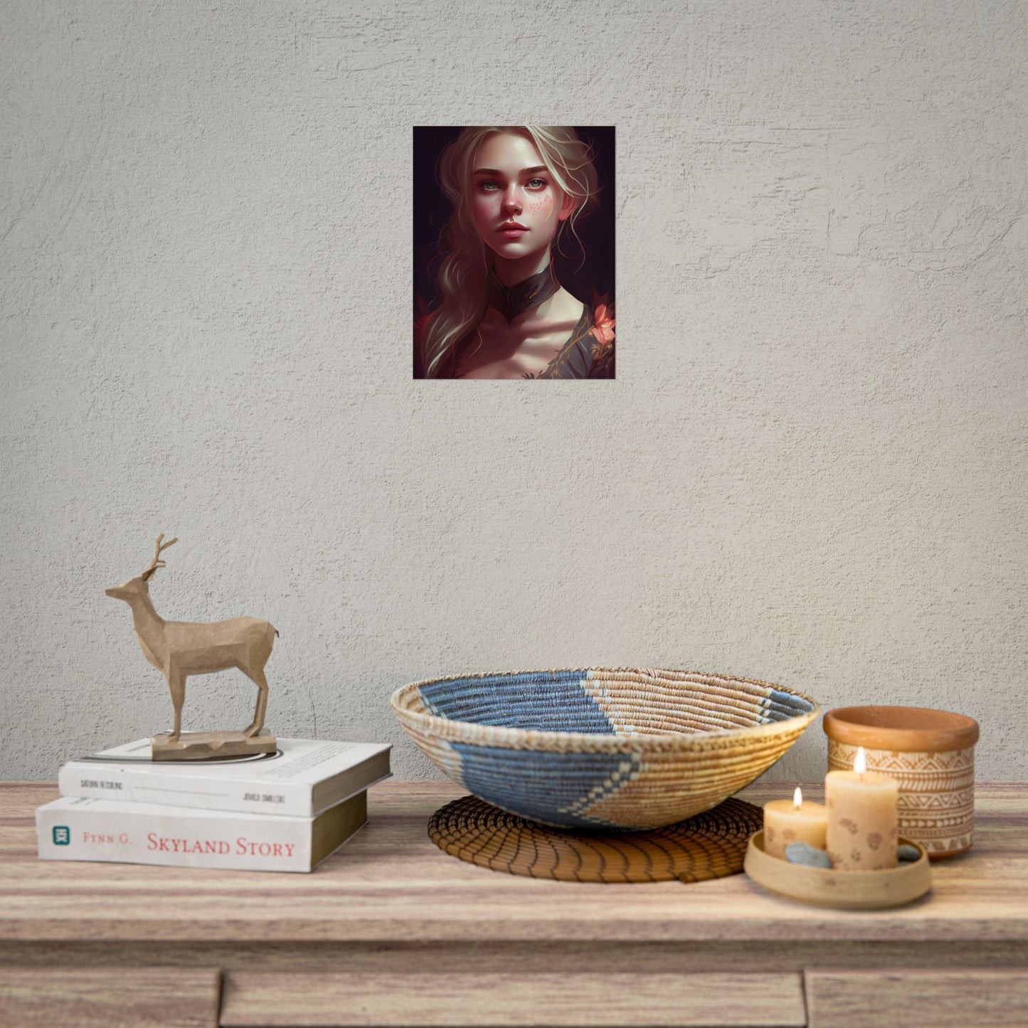 Astonishing Blonde Portrait: Artistic Beauty in Darkness - Poster