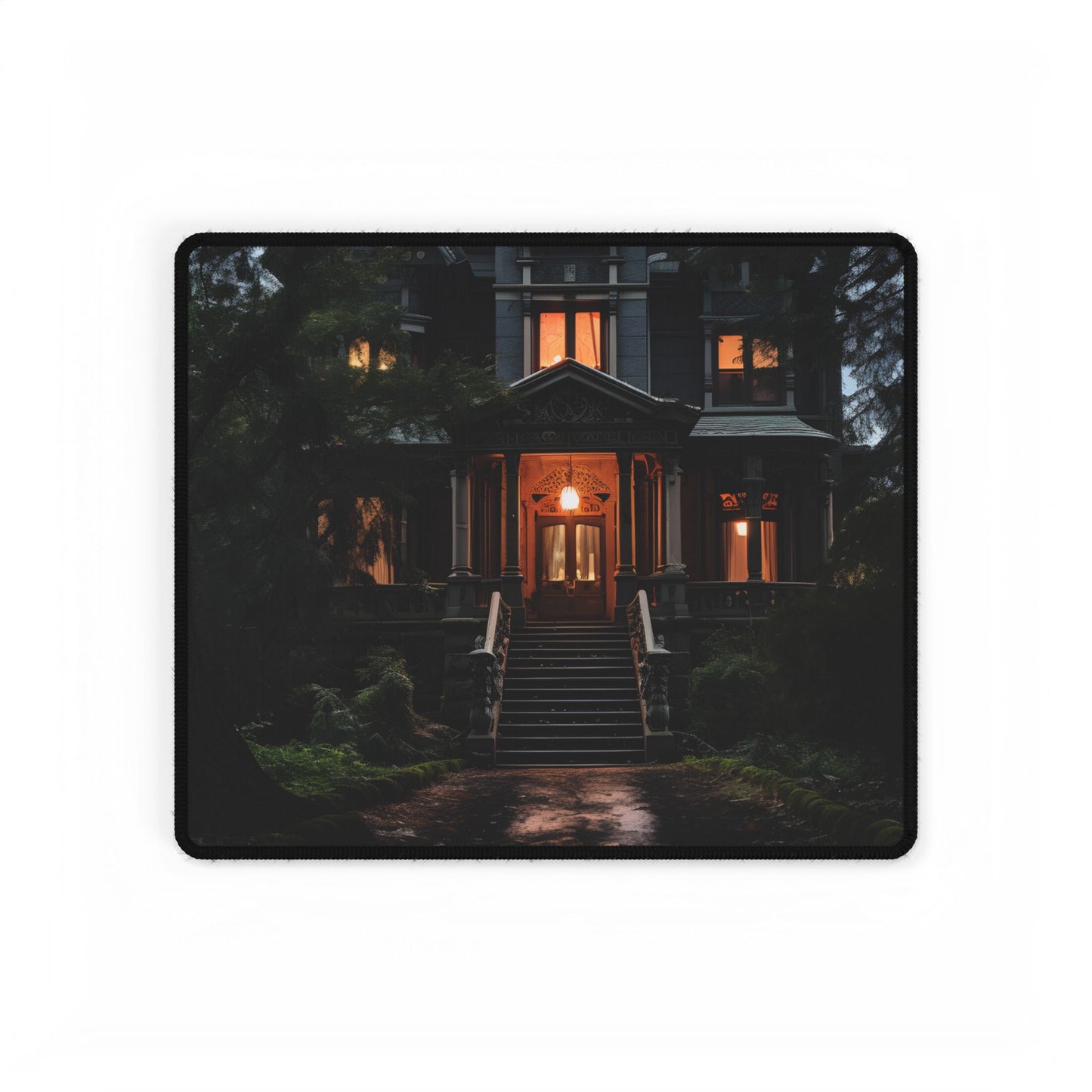 Haunted Mansion Abode: Spooky Victorian Atmosphere - Desk Mat