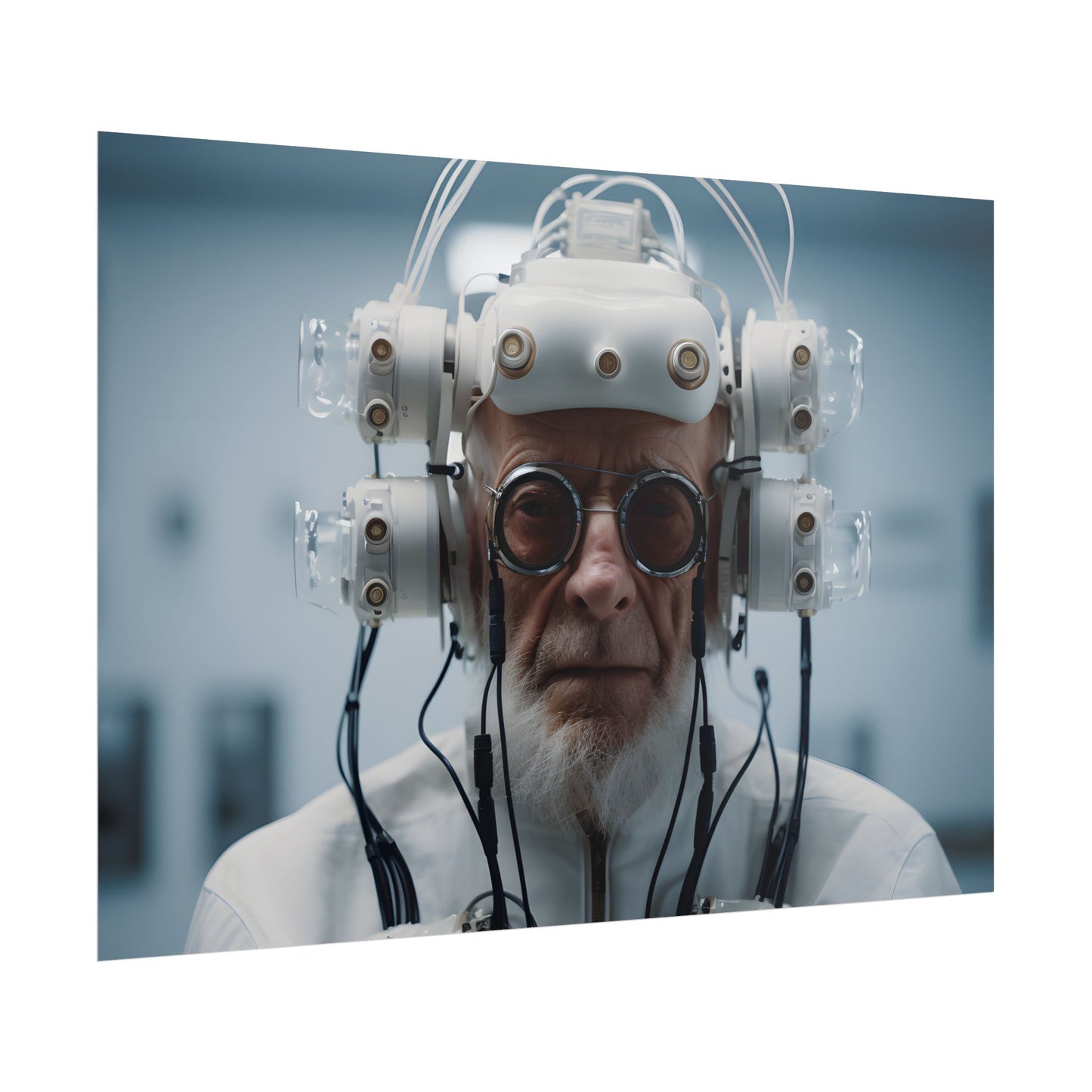 Futuristic Wisdom: A Senior's Tech Connection - Poster