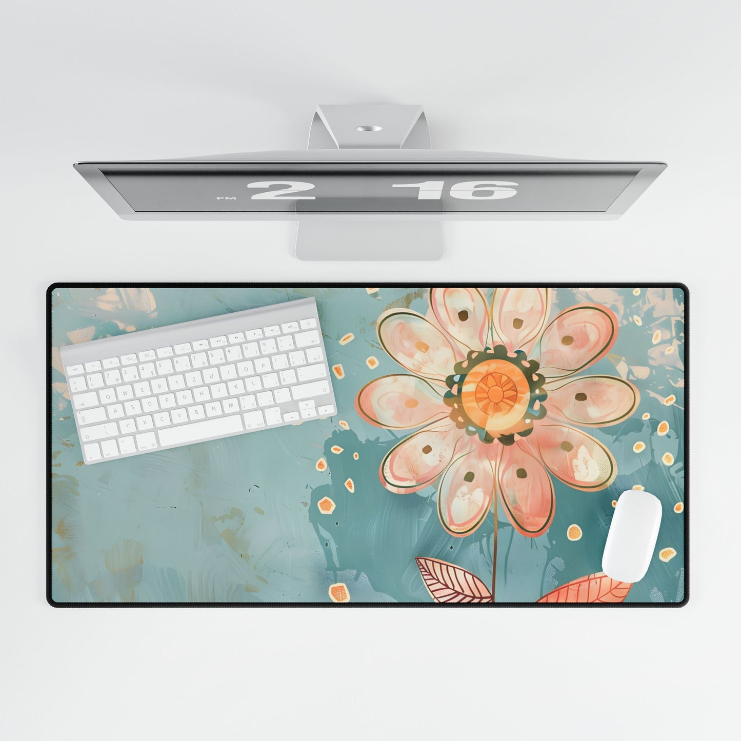 Whimsical Growth Mindset Flower: Blooming Art - Desk Mat
