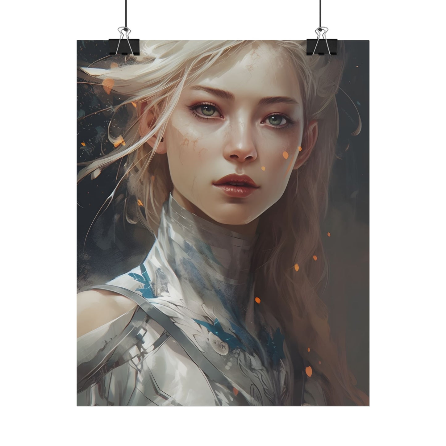 Astonishing Blonde Portrait: Capturing Intensity in Art - Poster