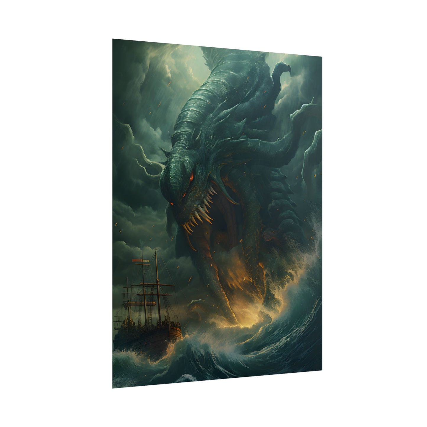 Ancient Sea Monsters: Mythical Marine Reptile Artwork - Poster