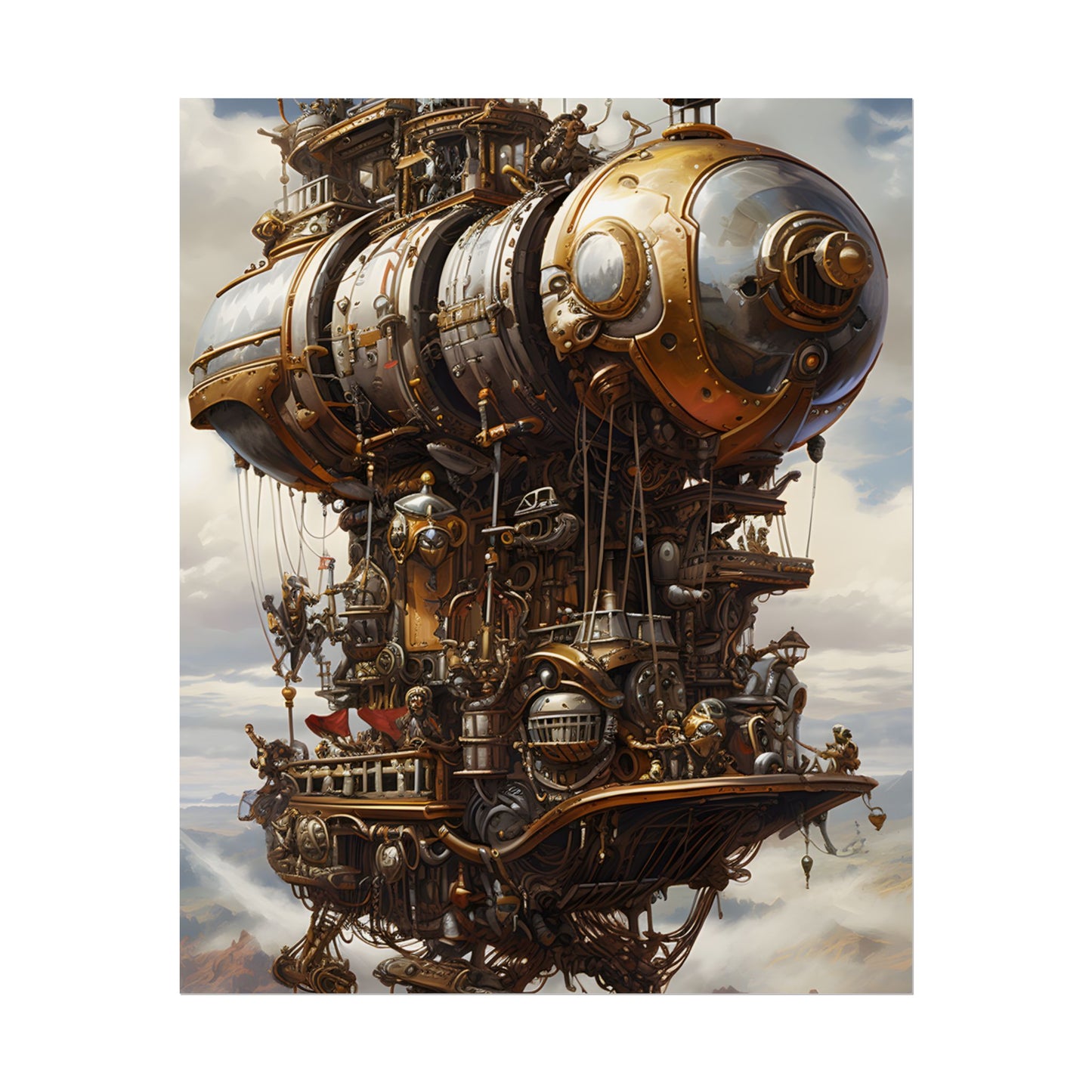 Steampunk Sky-Liner Thrill: A Fierce Airship Race - Poster