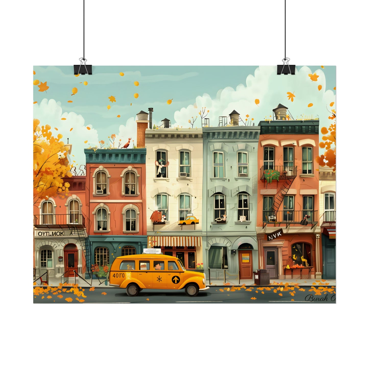 Whimsical Yellow Dream: A Captivating Illustration - Poster