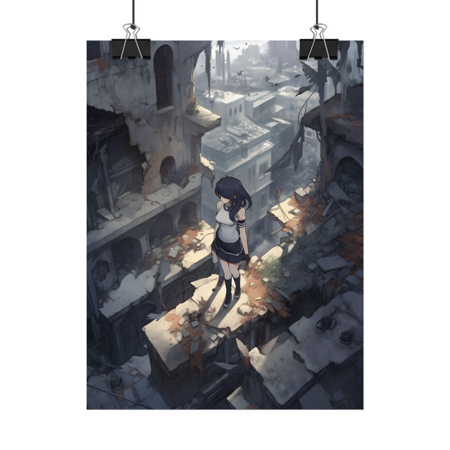 Anime Bird in Flight: Delicate Details in Mid-Air - Poster