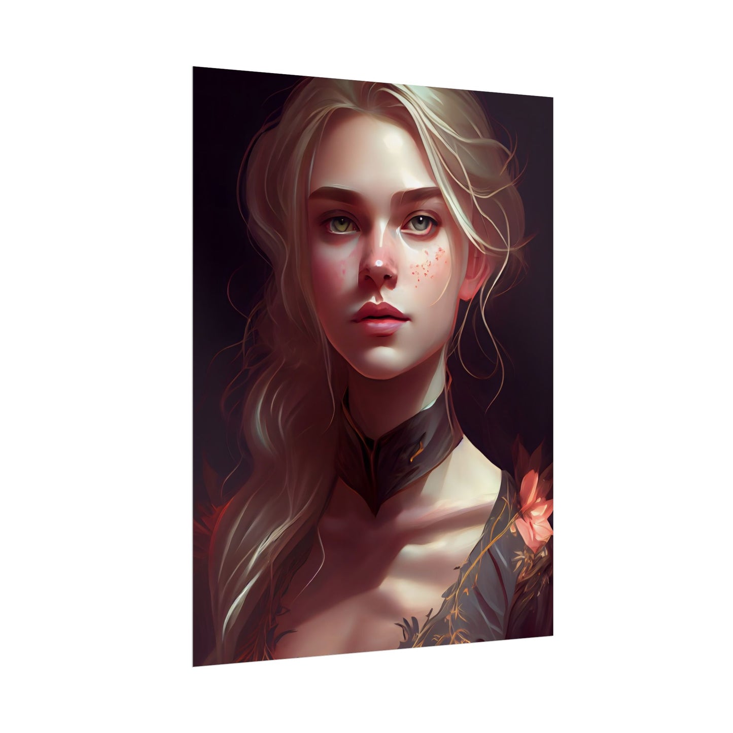 Astonishing Blonde Portrait: Artistic Beauty in Darkness - Poster