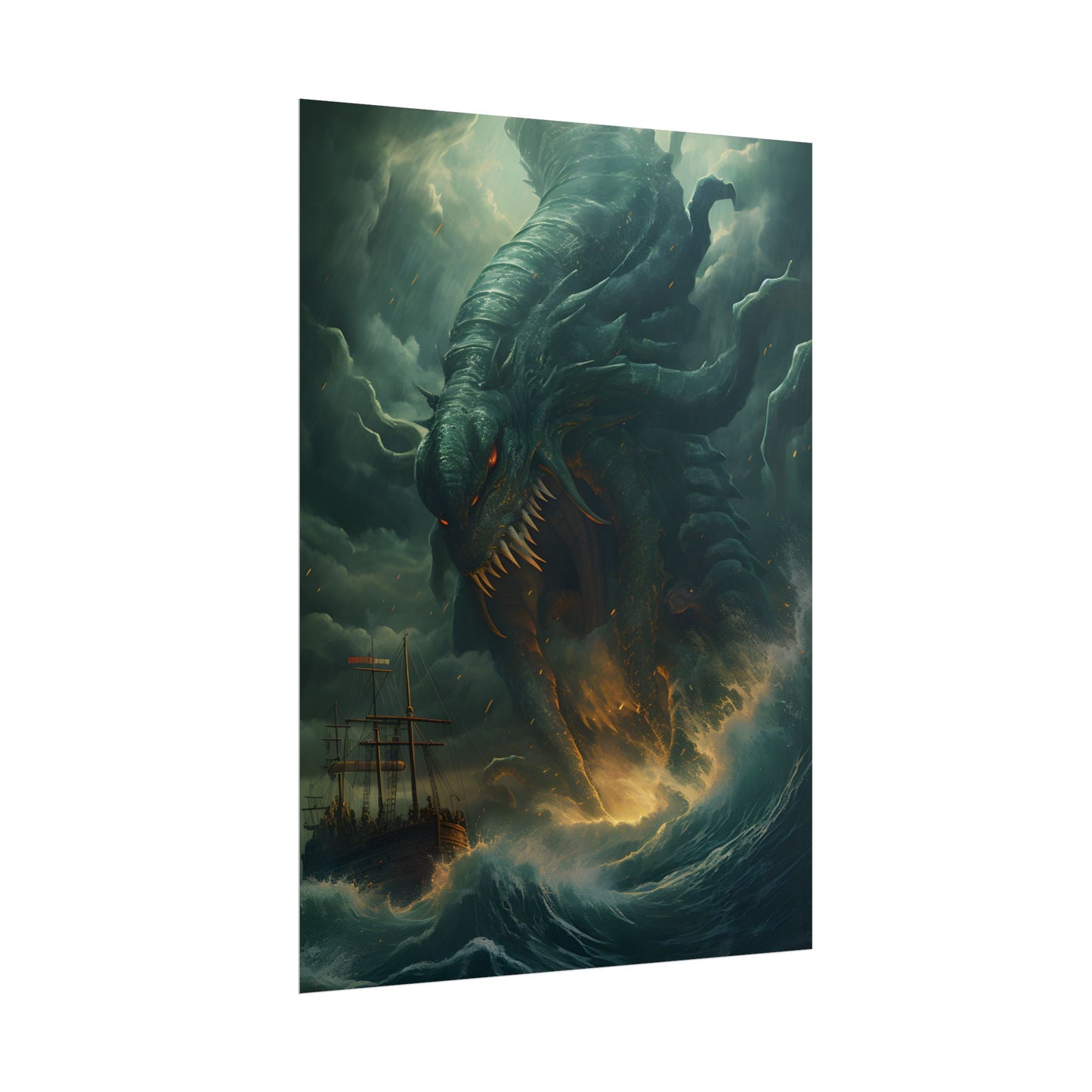 Ancient Sea Monsters: Mythical Marine Reptile Artwork - Poster