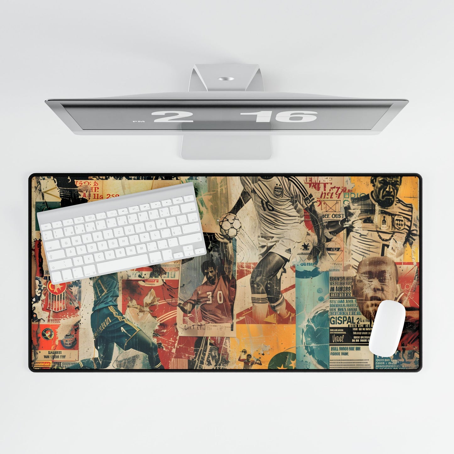 Vintage World Cup Posters: A Historic Soccer Collection - Desk Mat