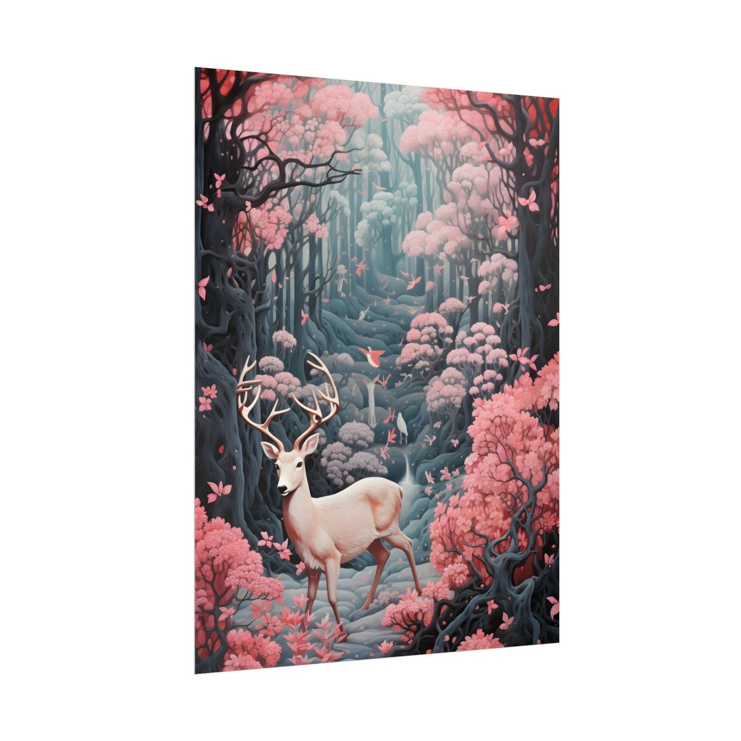 Whimsical Woodland Haven: Six Friends' Enchanted Forest - Poster