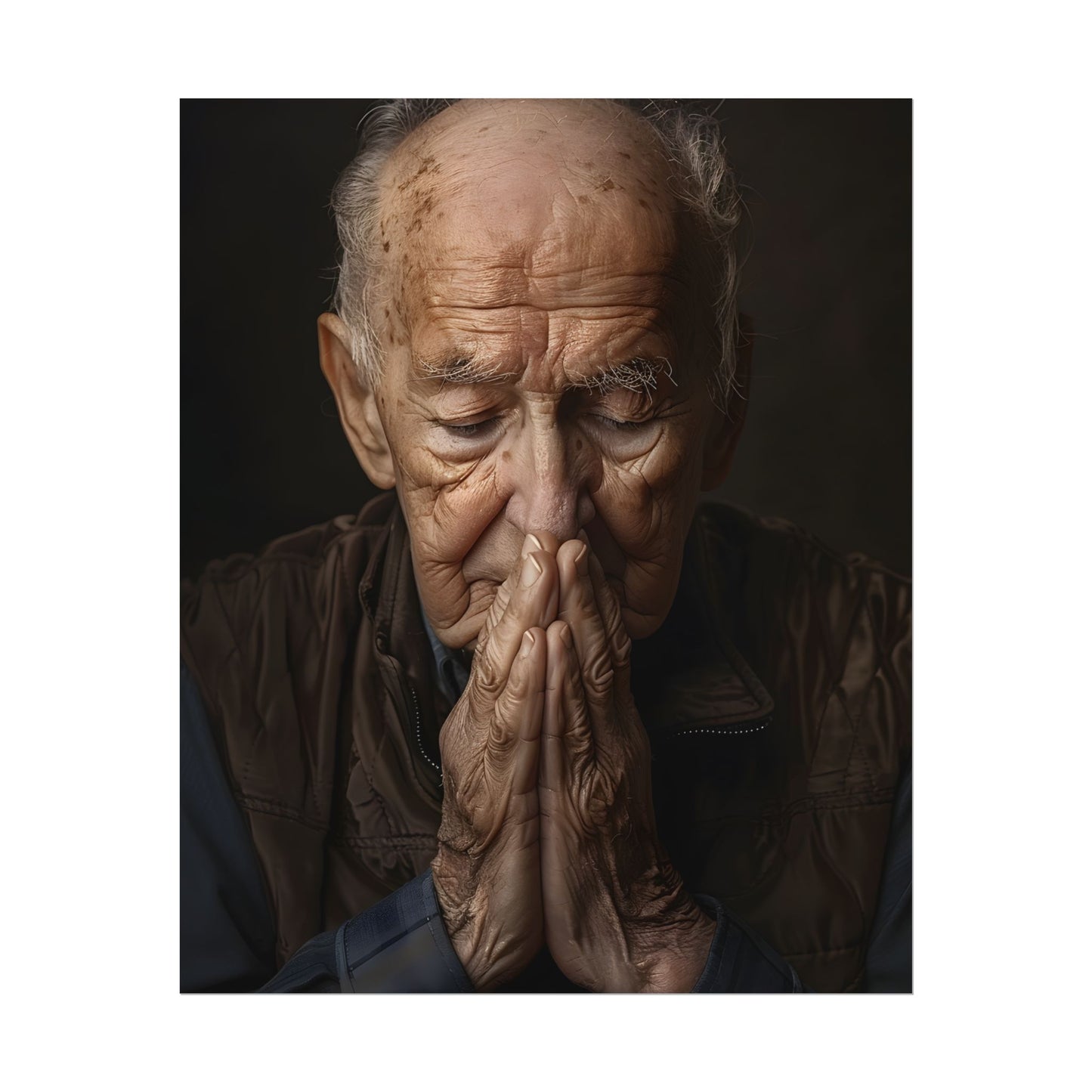 A Moment in Time: Gentle Aged Man in Formal Contemplation - Poster