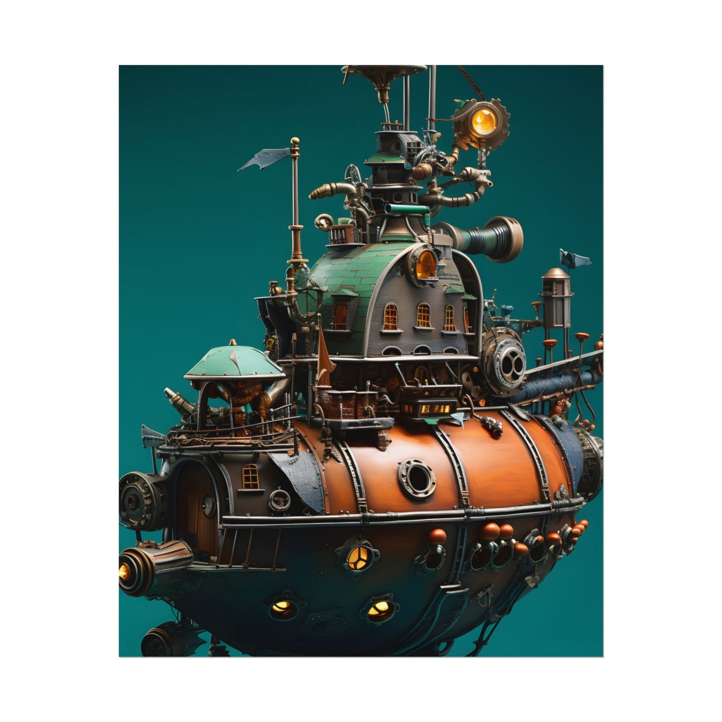 Steampunk Undersea Journey with Captain Nemo's Nautilus - Poster