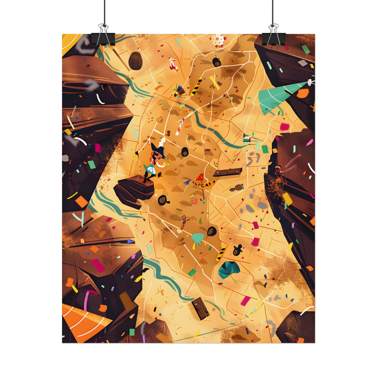 Whimsical Illustration: Classic Facial Features - Poster