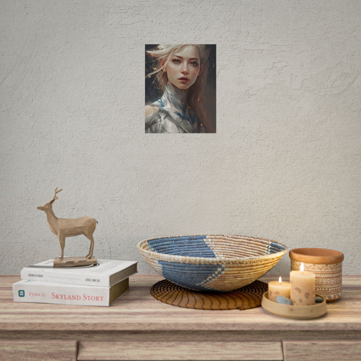 Astonishing Blonde Portrait: Capturing Intensity in Art - Poster