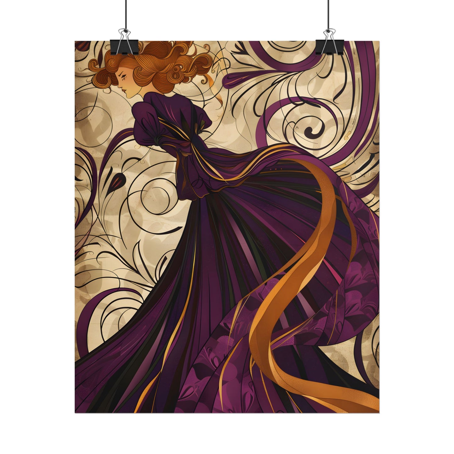 Art Nouveau Masterpiece: Elegant Geometric Design - Poster