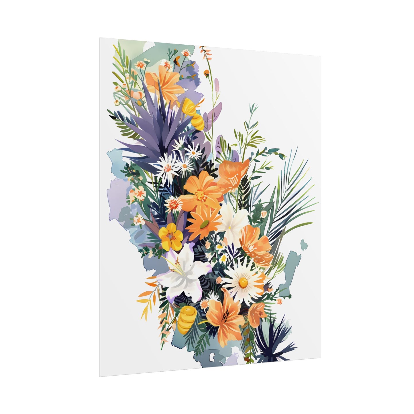 Whimsical Florida Map: Playful Art Illustration - Poster