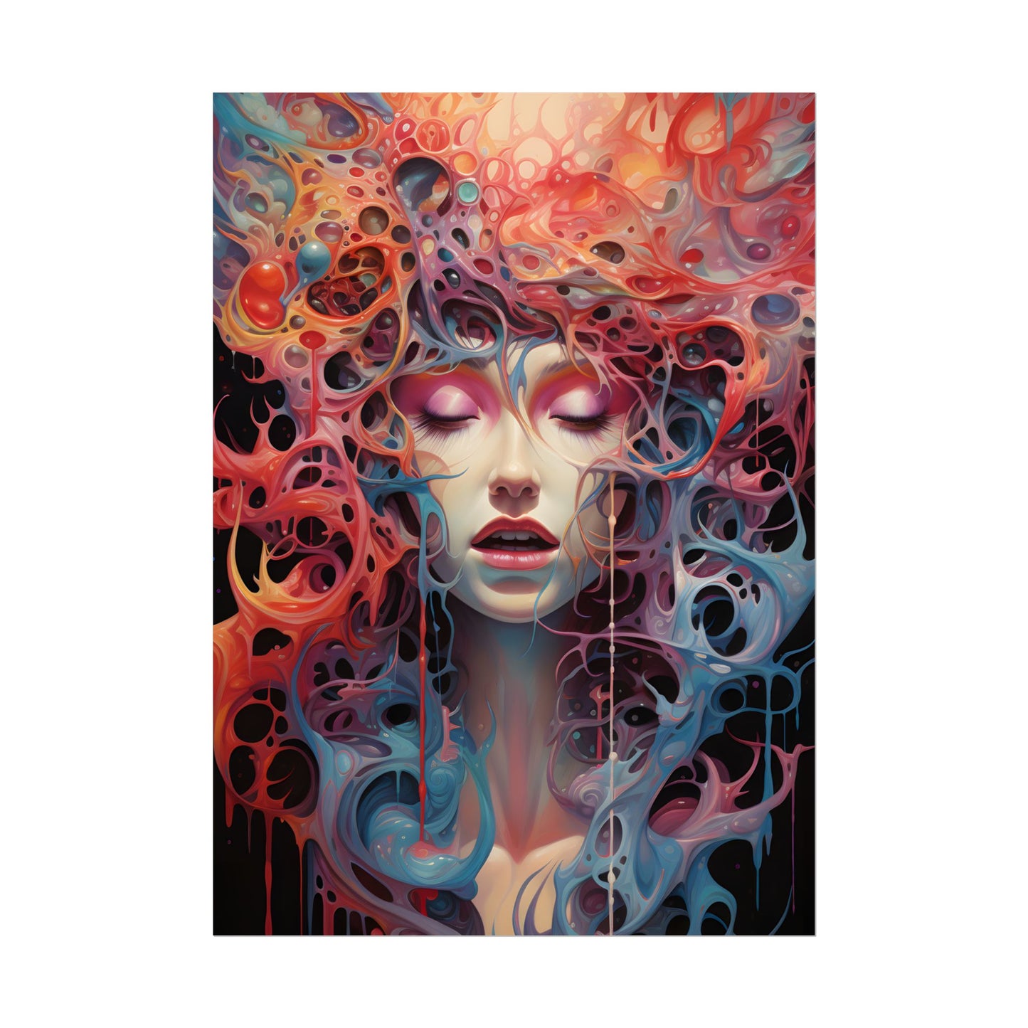Tears in Reality: Surreal Portals Digital Art - Poster