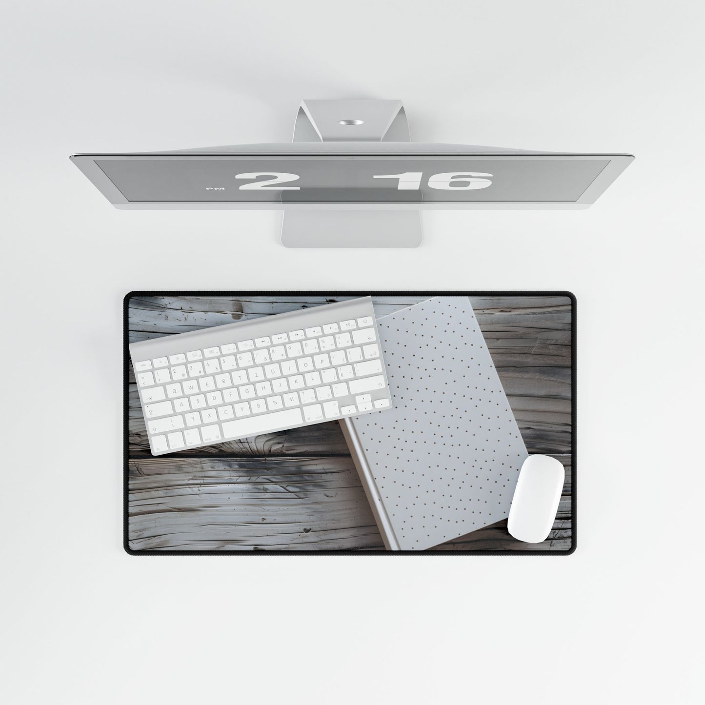 Minimalist Notebook with Embossed Dot Pattern: Unique Stationery Art - Desk Mat