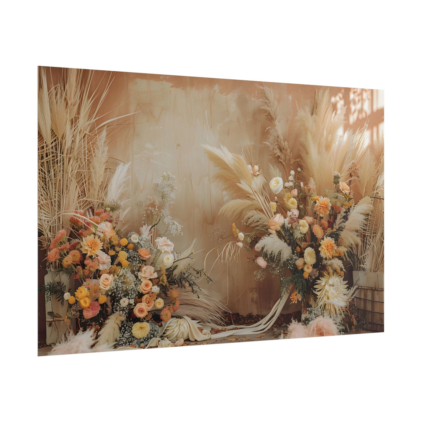 Whimsical Floral Pampas Find: Explore Calming Artwork - Poster