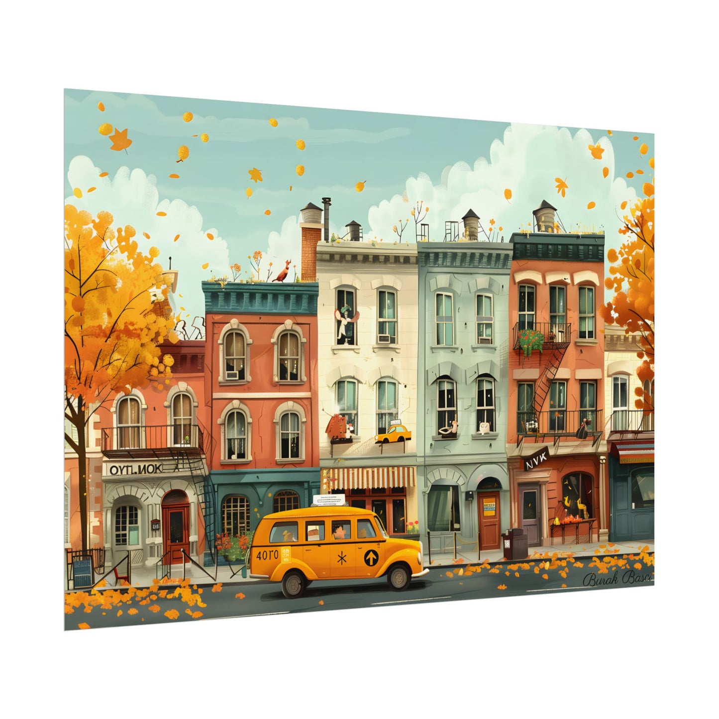 Whimsical Yellow Dream: A Captivating Illustration - Poster
