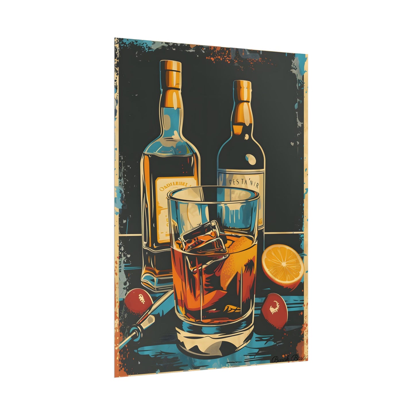 Vintage Cocktail Hour: Old-Fashioned Glass Artwork - Poster