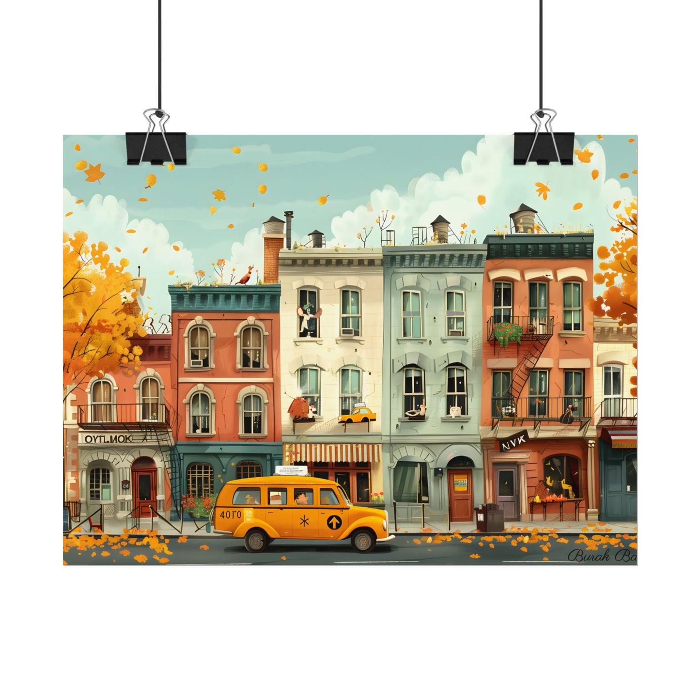 Whimsical Yellow Dream: A Captivating Illustration - Poster