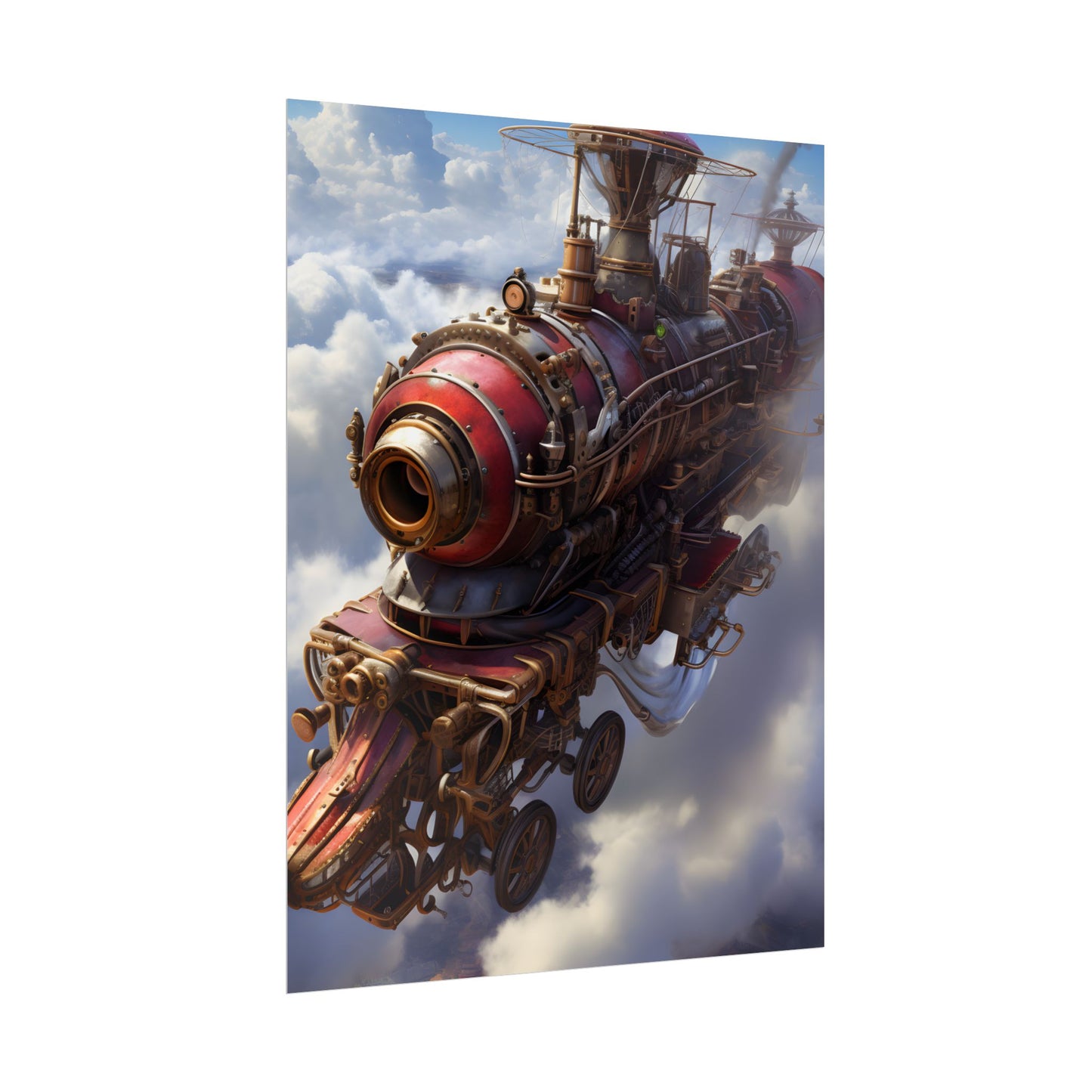Steampunk Skyliner Thrill: Exciting Race in Flight - Poster