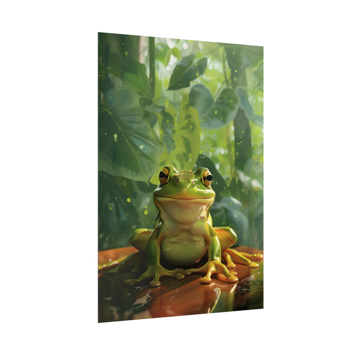Whimsical Frog Oasis: A Peaceful Lily Pad Scene - Poster