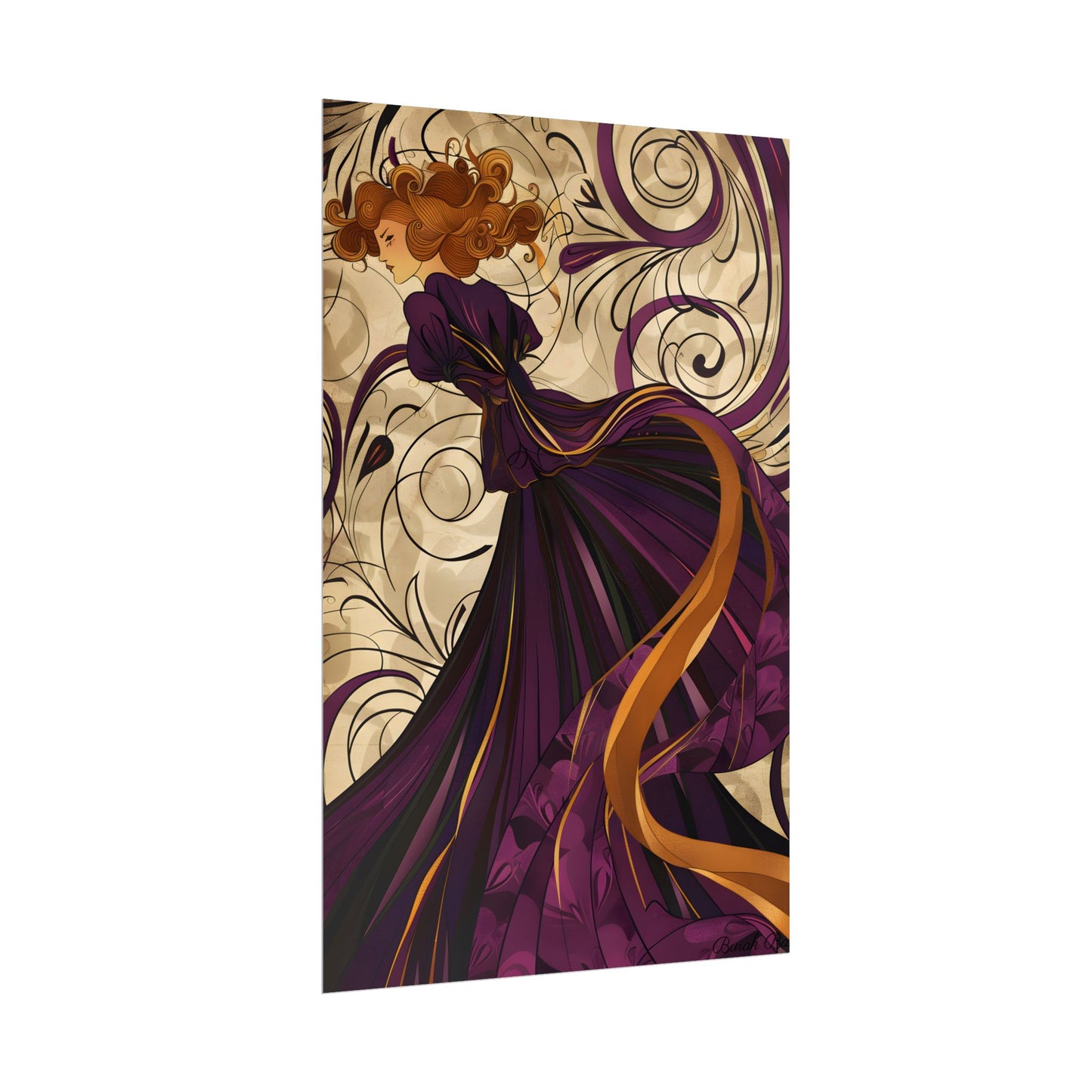 Art Nouveau Masterpiece: Elegant Geometric Design - Poster