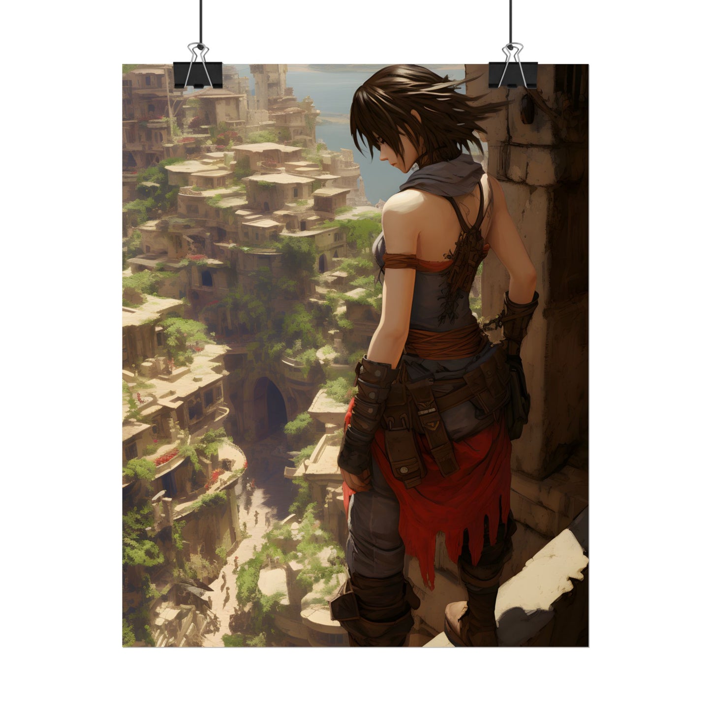 Vibrant Cityscape from Above: Dynamic Bird's Eye View - Poster