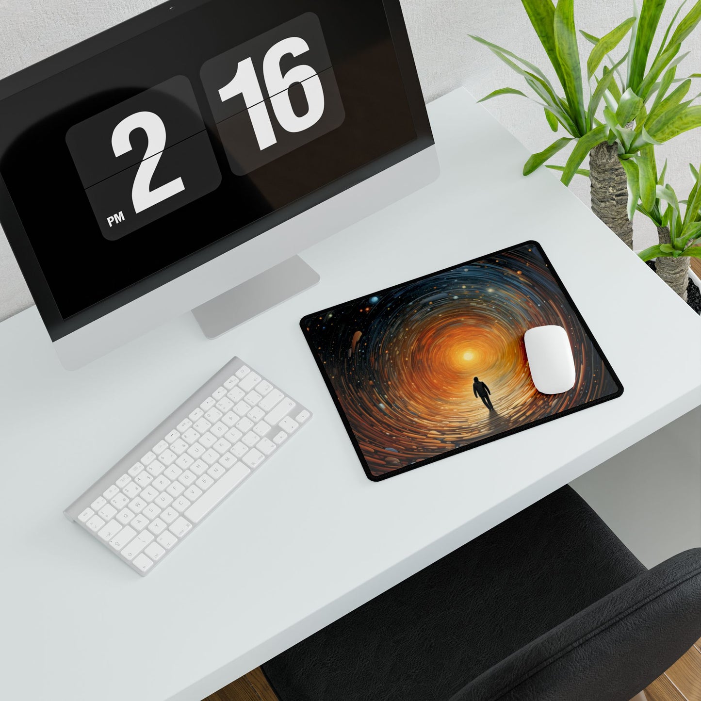 Space-Time Explorer: Intergalactic Adventure Digital Art - Desk Mat