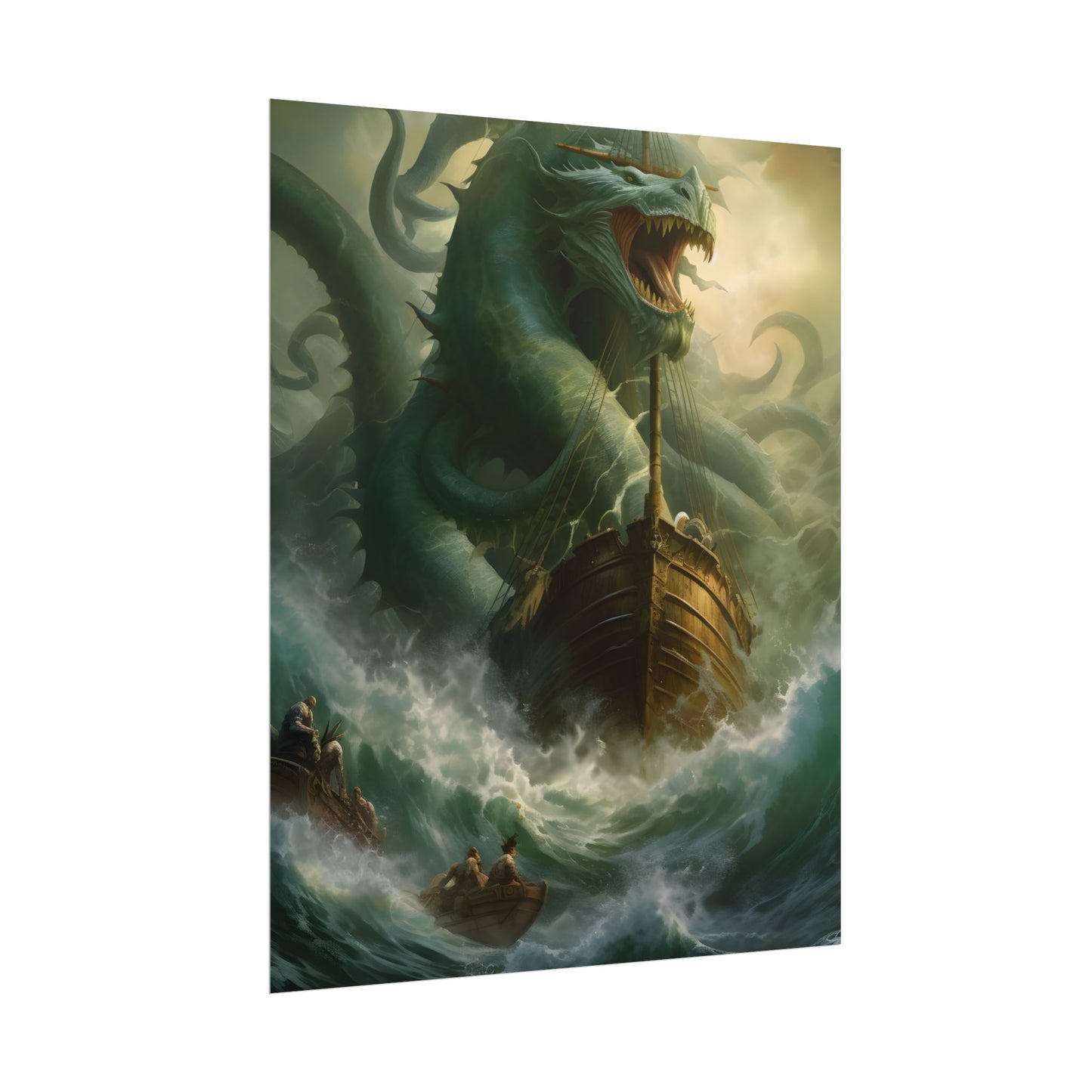 Ancient Mythical Sea Monsters: Prehistoric Marine Creature Art - Poster