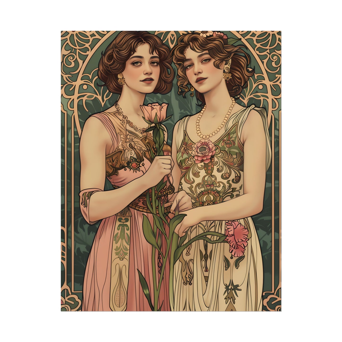 Women in Harmony: Primrose Bloom Artwork - Poster