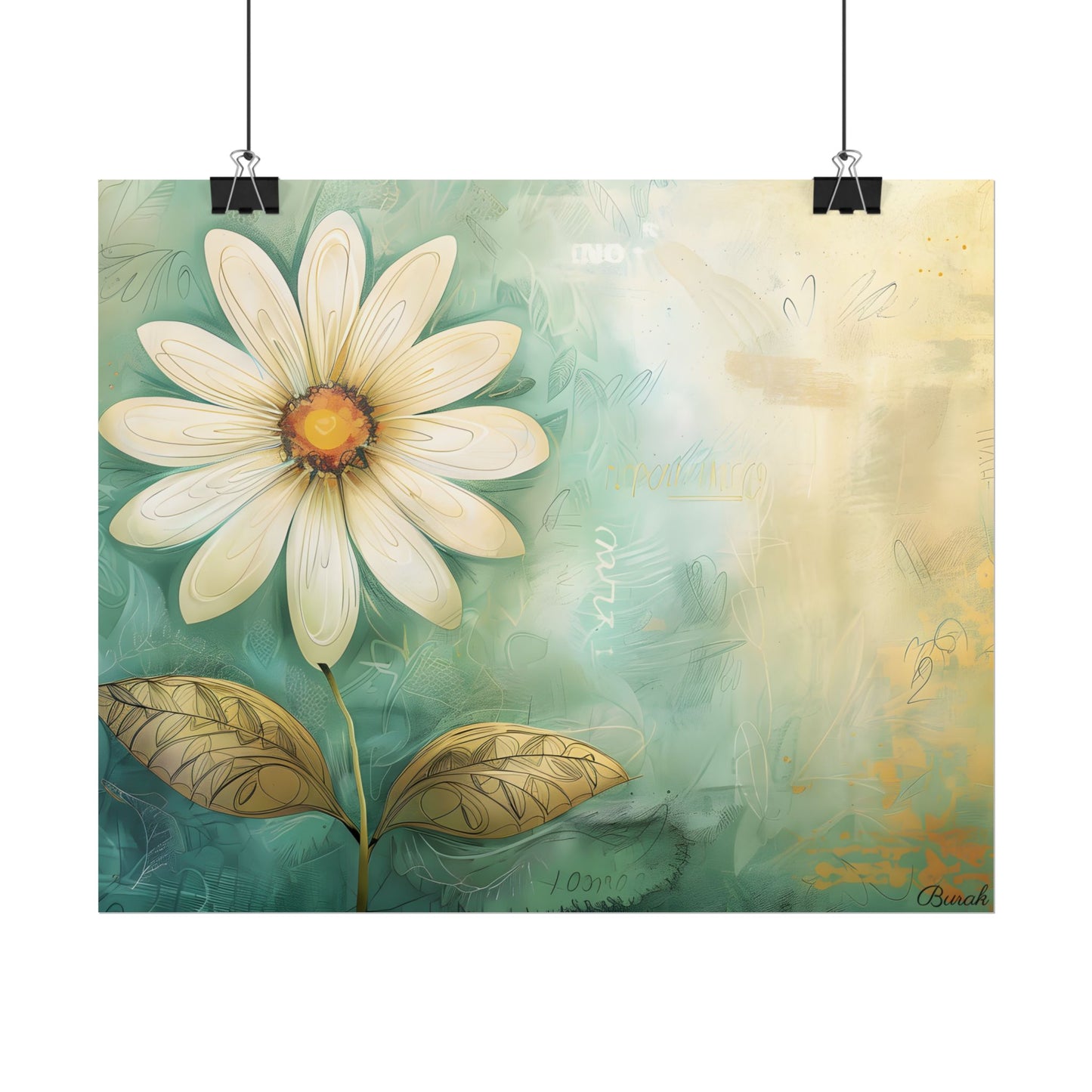 Whimsical Blooming Flower: Growth Mindset in Soft Pinks & Vibrant Reds - Poster