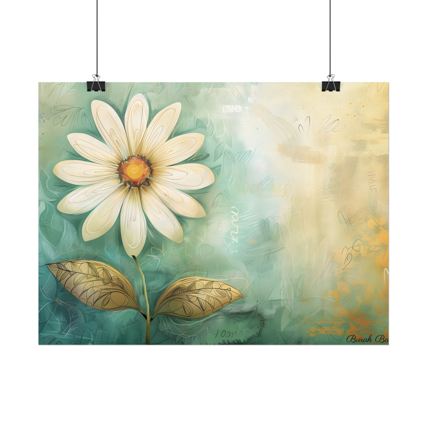 Whimsical Blooming Flower: Growth Mindset in Soft Pinks & Vibrant Reds - Poster
