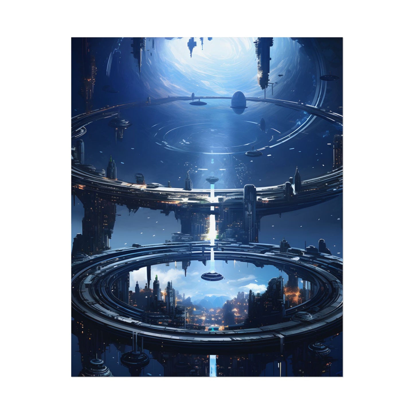 Aetherial Space Station: Massive, Futuristic Space Station in Orbit - Poster