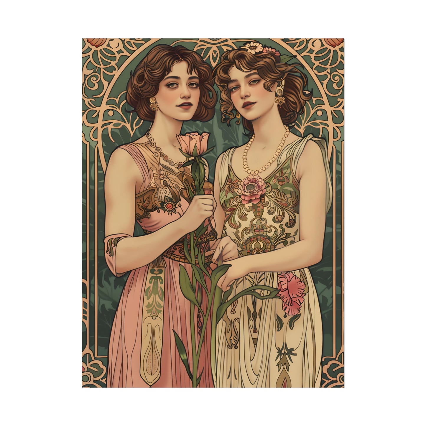 Women in Harmony: Primrose Bloom Artwork - Poster