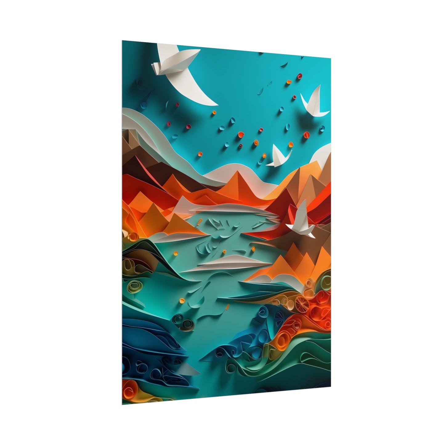 Abstract Geometric Art: Colorful Shapes in Harmony - Poster