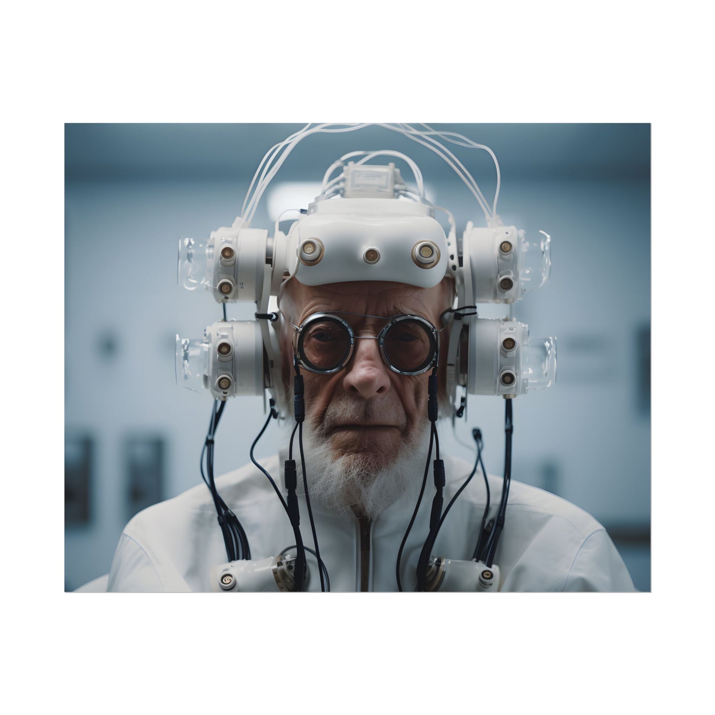 Futuristic Wisdom: A Senior's Tech Connection - Poster