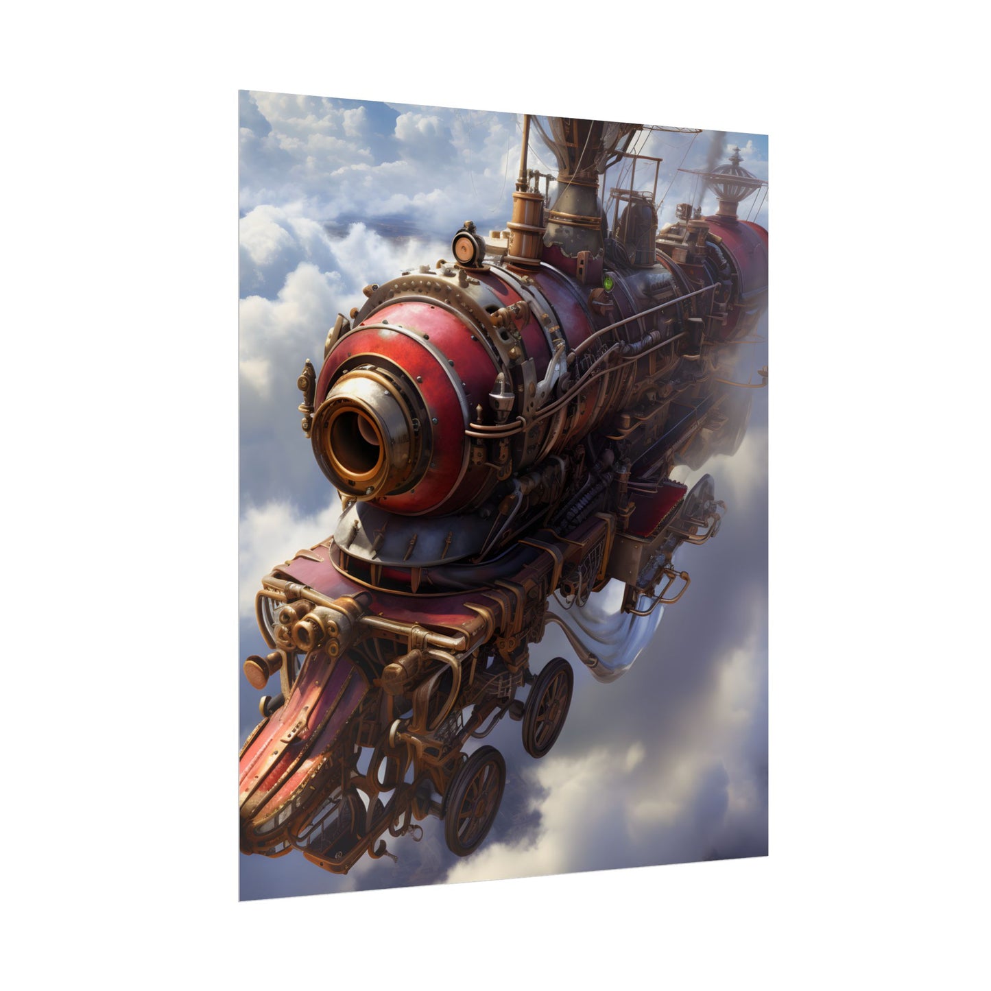Steampunk Skyliner Thrill: Exciting Race in Flight - Poster