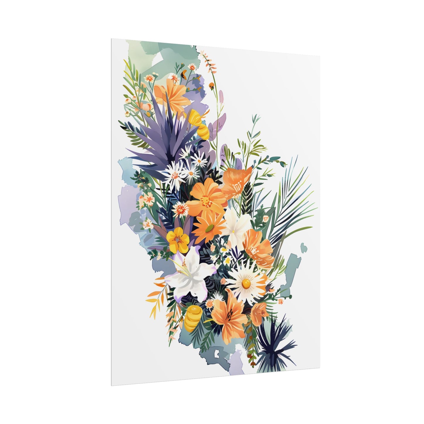 Whimsical Florida Map: Playful Art Illustration - Poster