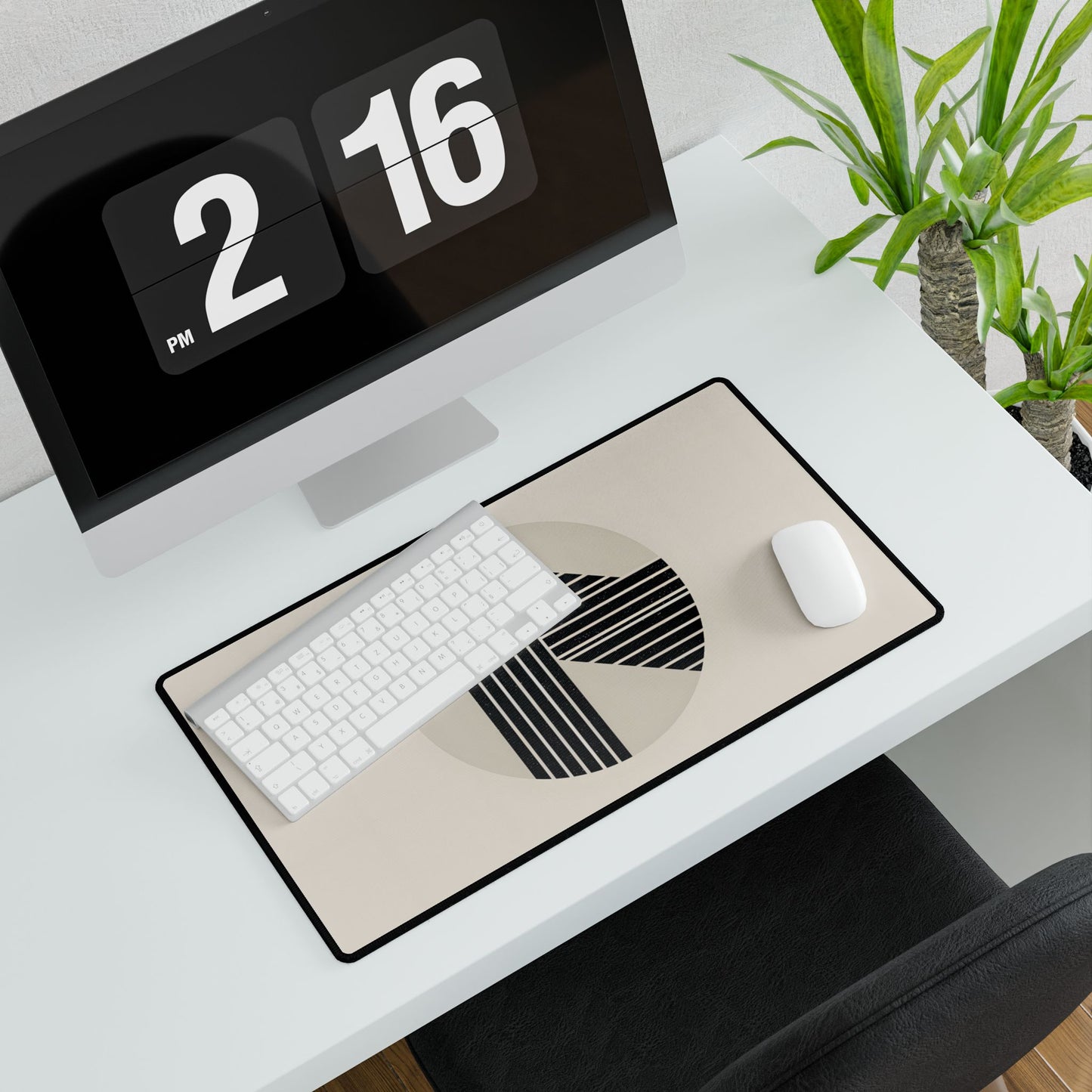 Modern Minimalist Poster: Bold Typography and Geometric Forms - Desk Mat