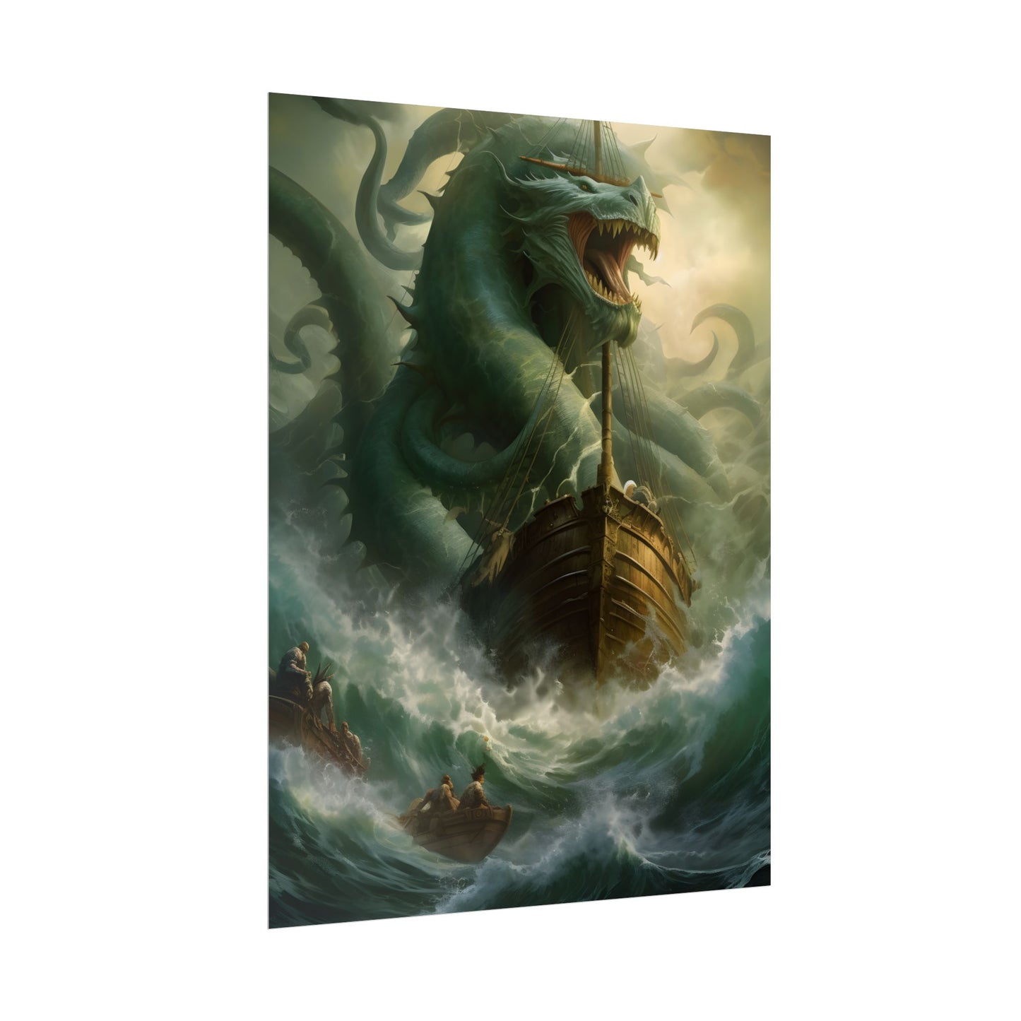 Ancient Mythical Sea Monsters: Prehistoric Marine Creature Art - Poster