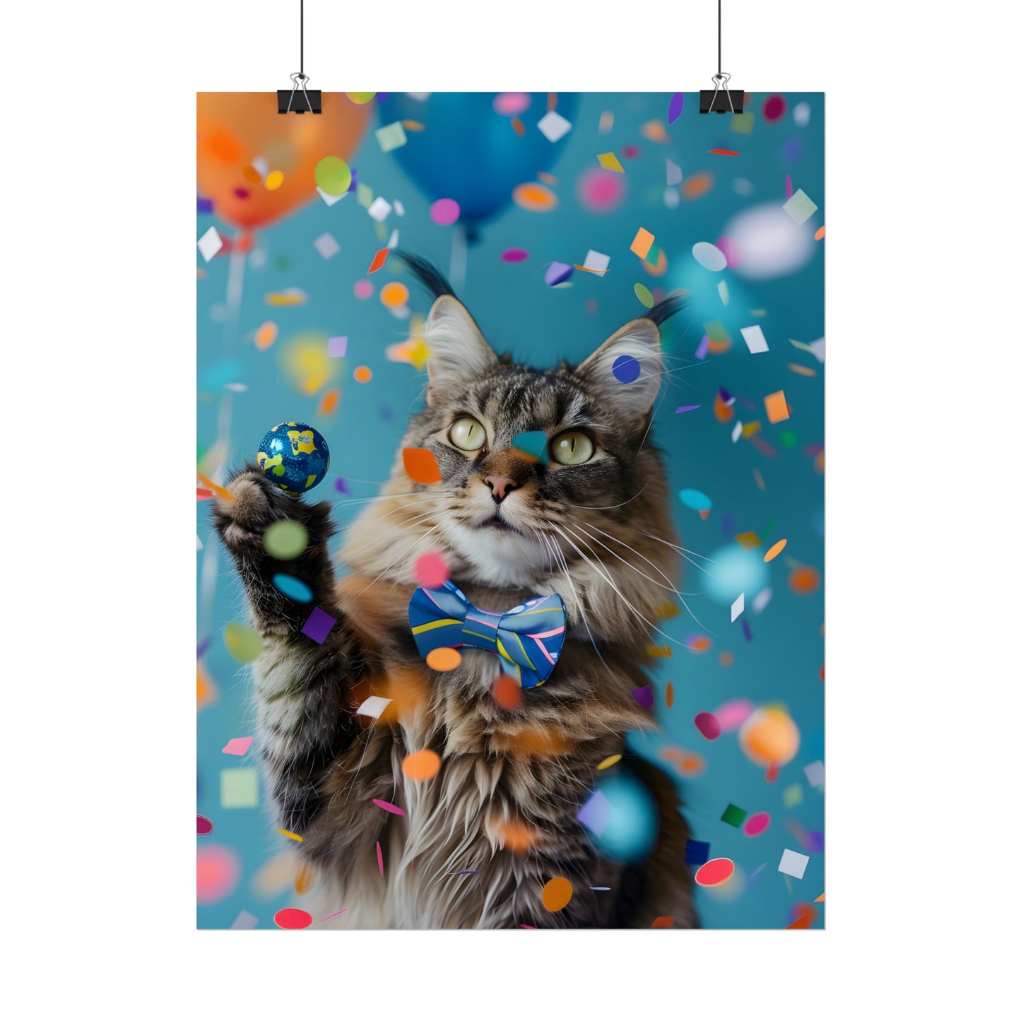 Whimsical Cat in Bow Tie: Exclusive Artwork - Poster
