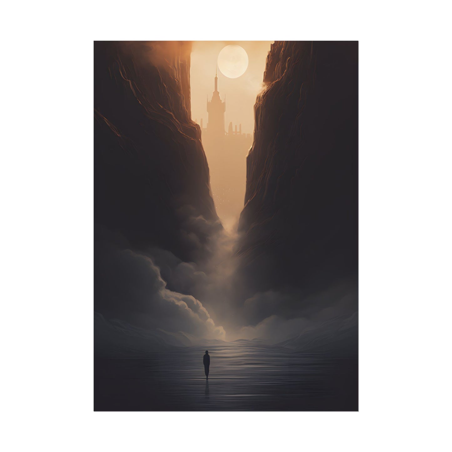 Textured Light Circle: Photographic Art Study - Poster