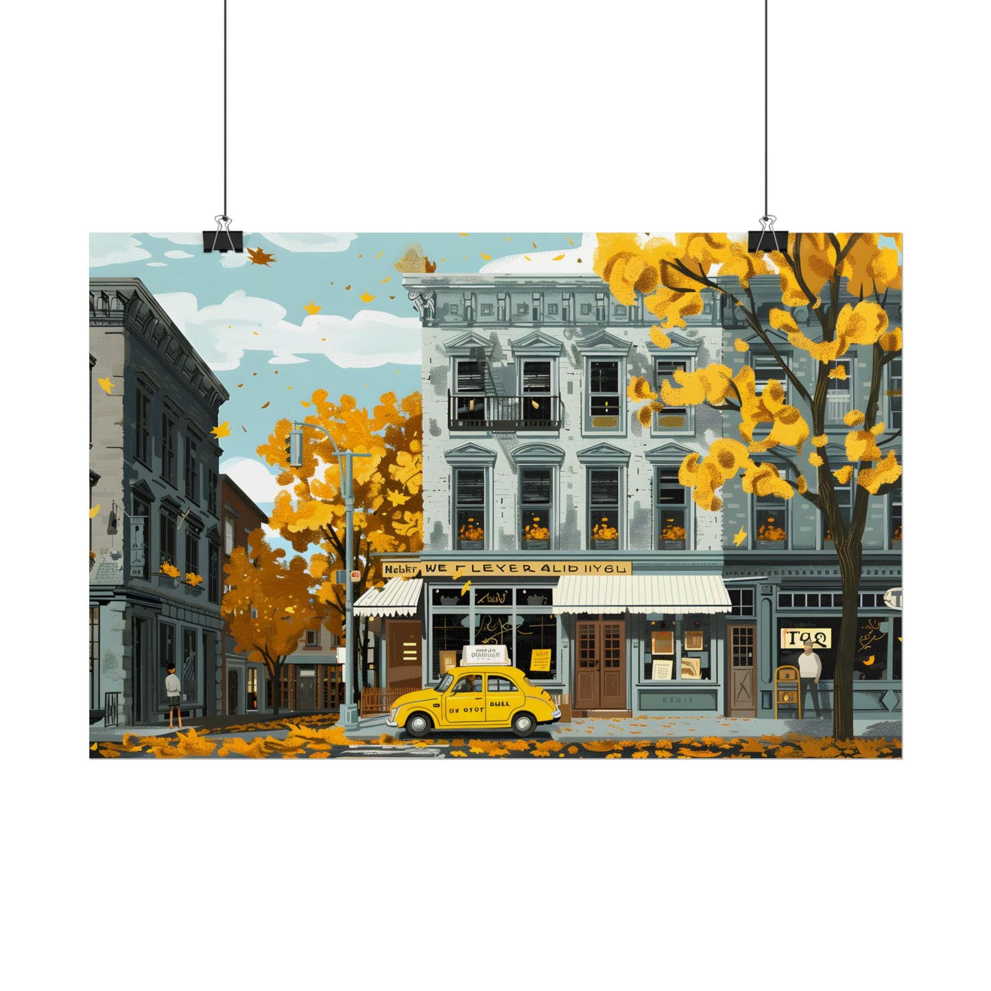 Whimsical Yellow Building: Ornate Illustration Artwork - Poster