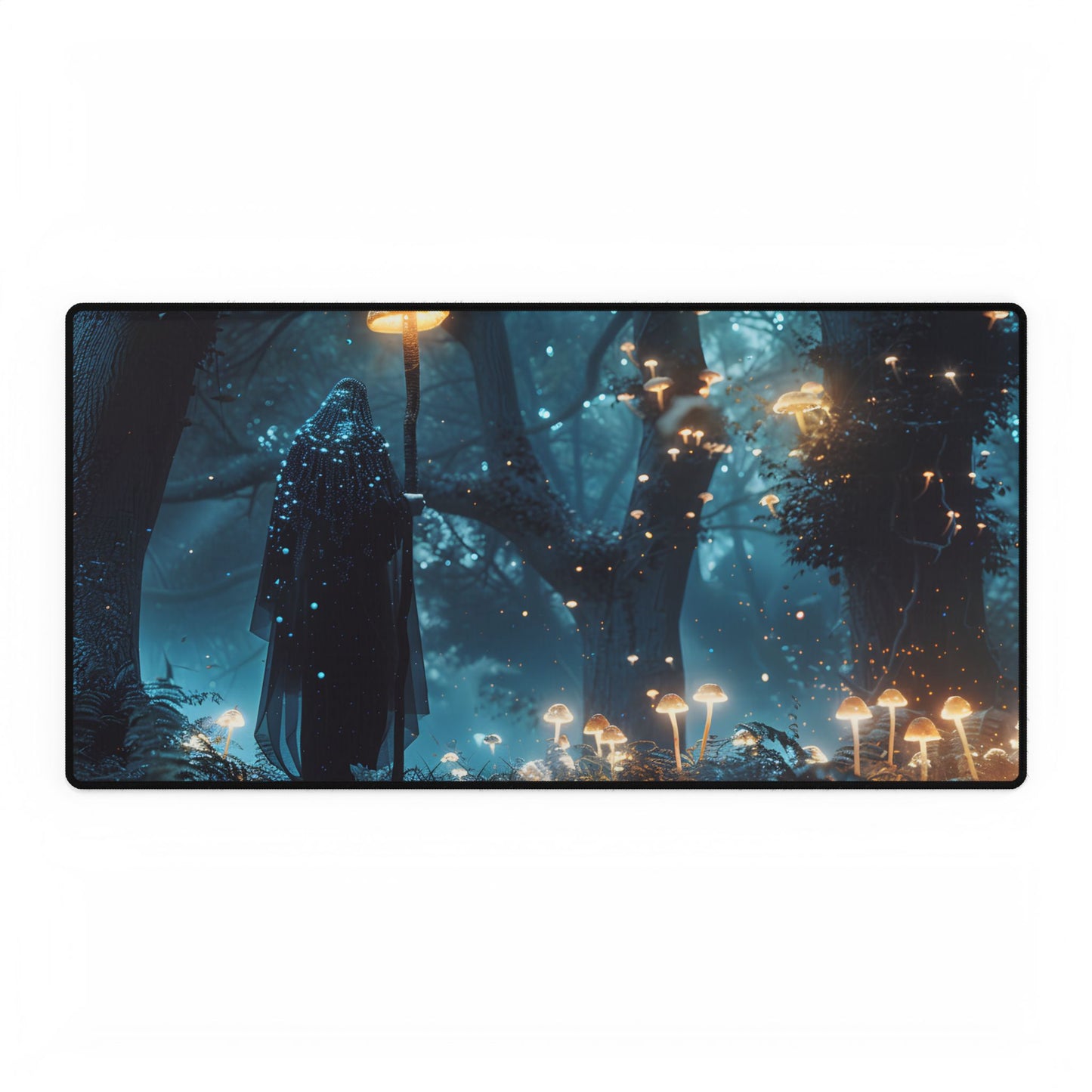 Whispers of Ancient Magic in a Moonlit Mystical Forest - Desk Mat