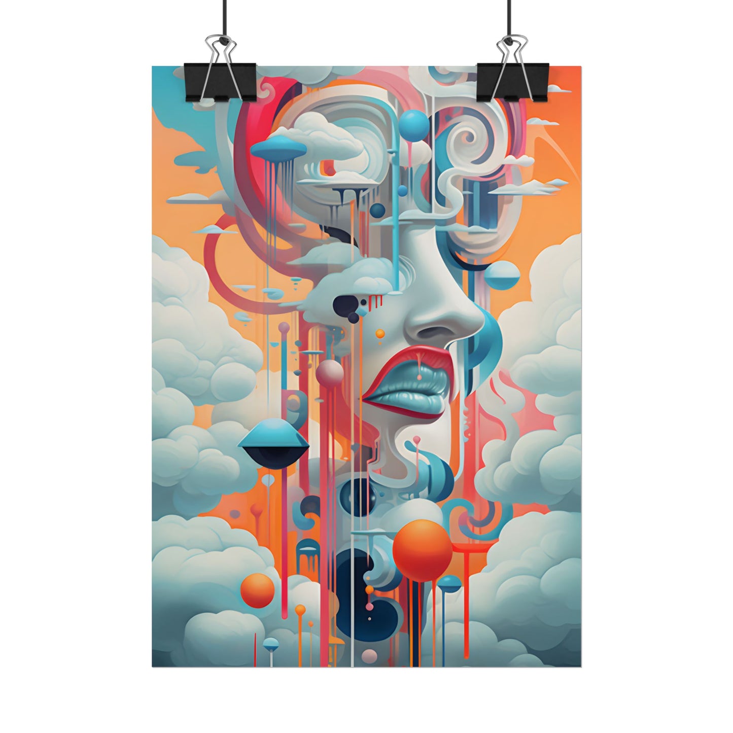 Abstract Digital Art: Dynamic Geometric Dreamspace - Poster