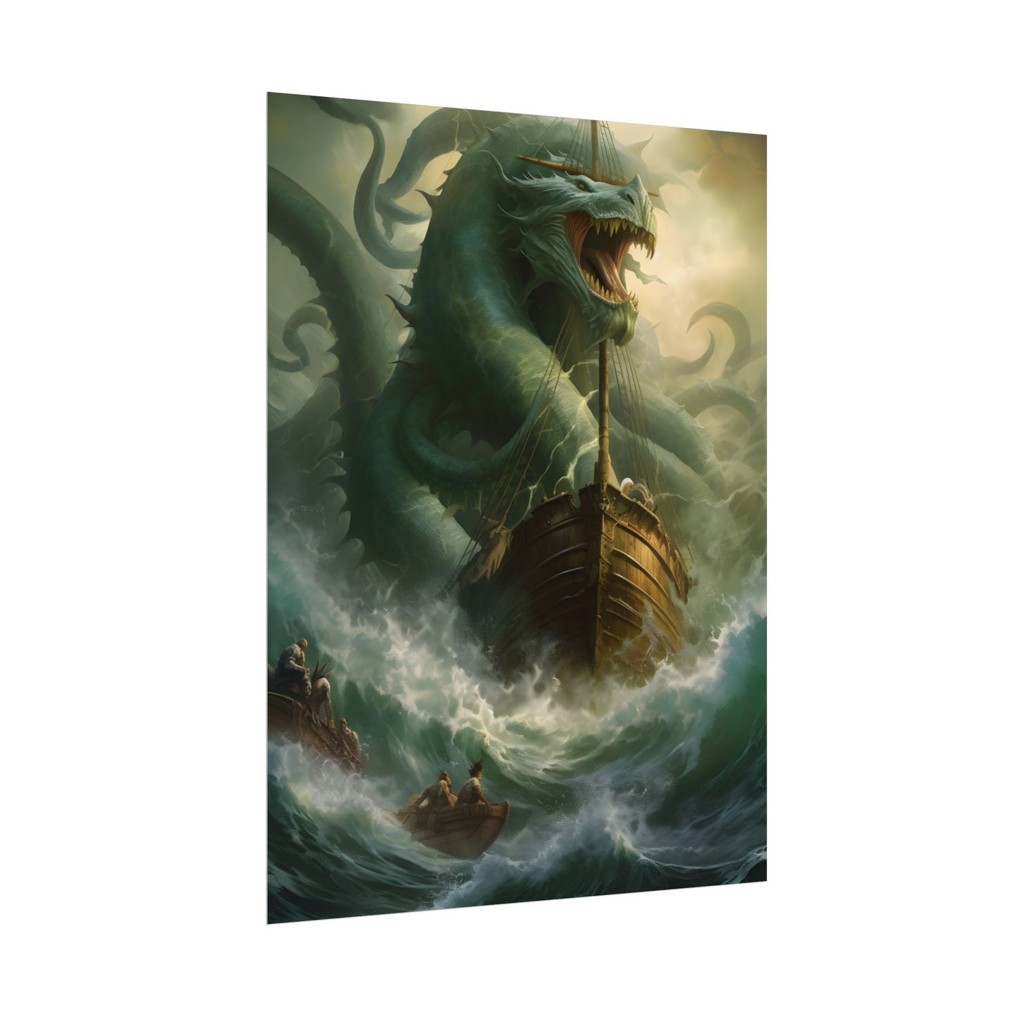 Ancient Mythical Sea Monsters: Prehistoric Marine Creature Art - Poster